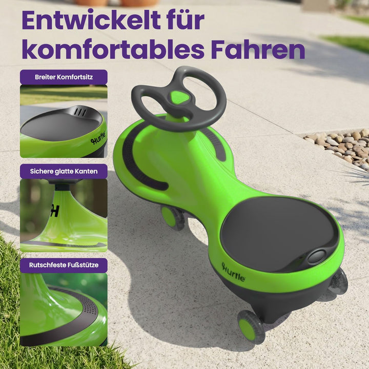 Hurtle Rutschauto Indoor Wiggle Drift Car für Kinder — fördert Motorik &amp; Balance | Grün, Grün
