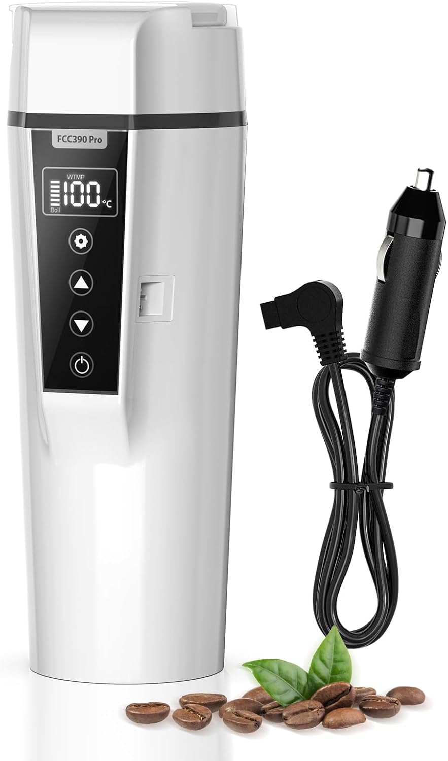 Reise-Wasserkocher 24/12 V, tragbarer elektrischer mit einstellbarer Temperatur für Wasser, Tee, Kaf