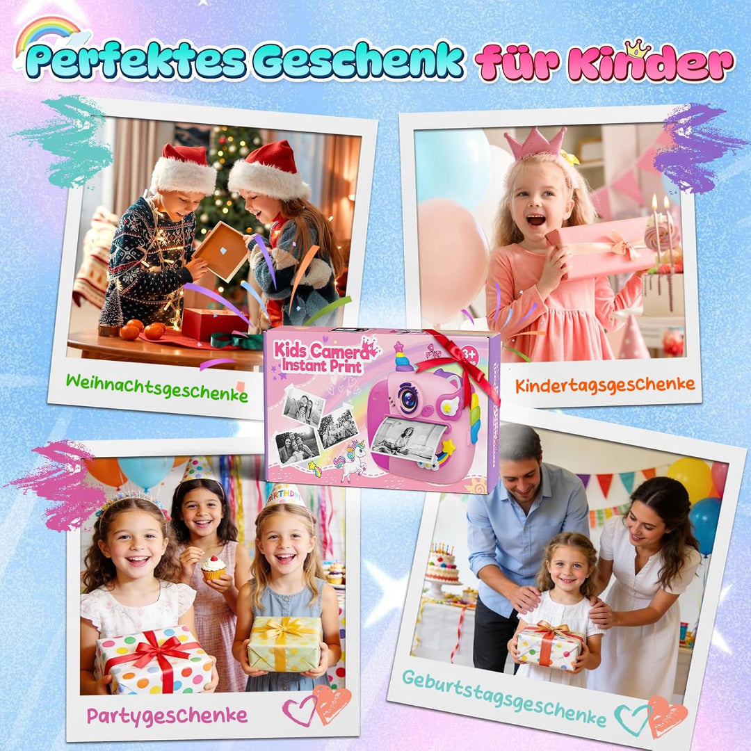 Sofortbildkamera, Einhorn Geschenk für Mädchen Kinderkamera Mädchen 4 5 6 7 8 Jahre Spielzeug ab 3-1