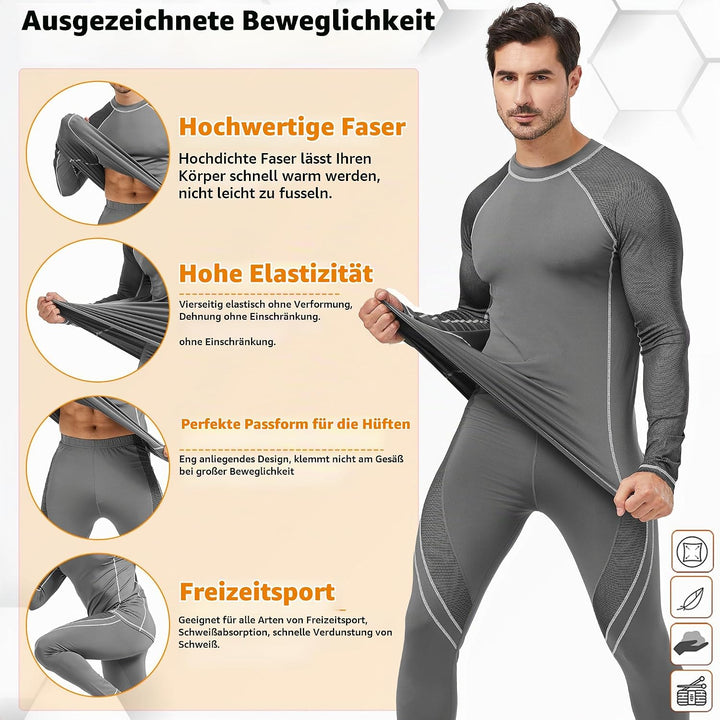UNIQUEBELLA Thermo Unterwäsche Set, Funktionswäsche Herren Skiunterwäsche Winter Suit Ski Thermo-Unt