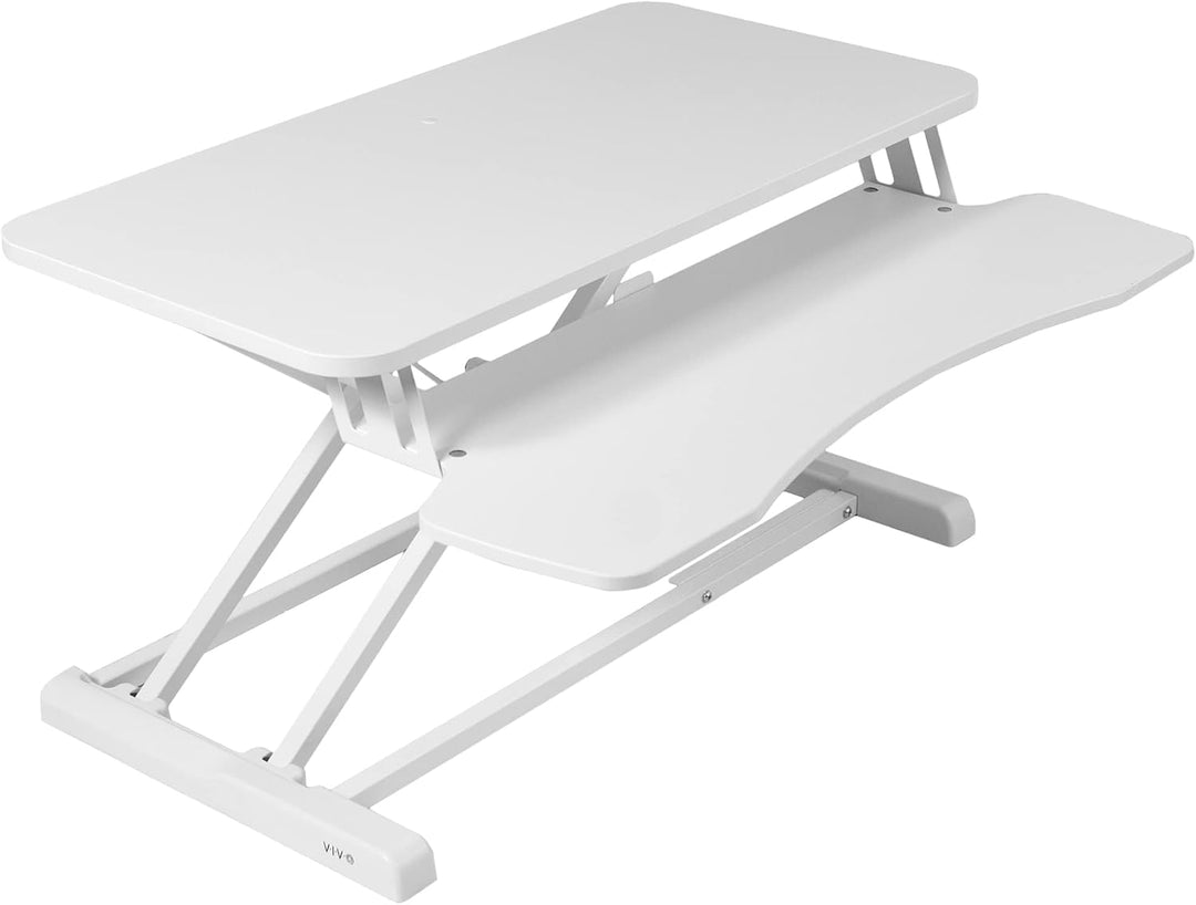 VIVO 32 Zoll Stehpult-Konverter, höhenverstellbarer Aufsatz, Sitz-Steh-Arbeitsplatz für Zwei Monitor