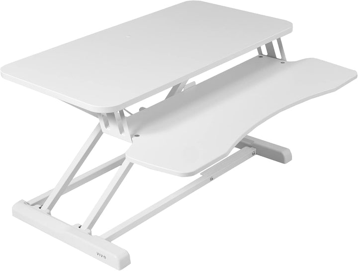 VIVO 32 Zoll Stehpult-Konverter, höhenverstellbarer Aufsatz, Sitz-Steh-Arbeitsplatz für Zwei Monitor