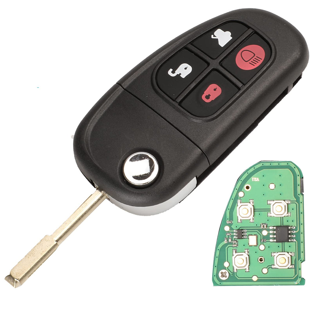 4 Tasten Flip Folding Car Remote Schlüssel Ersatz 433mhz 4D60 Chip für Jaguar X-Type S-Type XJ XJR U