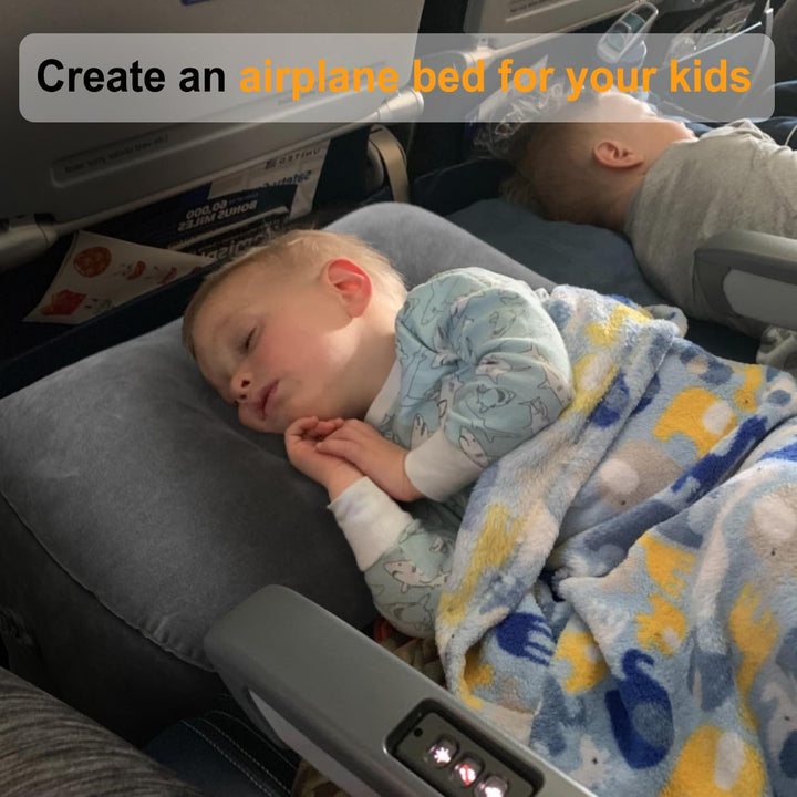 Maliton Fussstütze Flugzeug，Aufblasbare Fussstütze Kissen für Reisen Auto & Zuhause & Büro, Höhenver