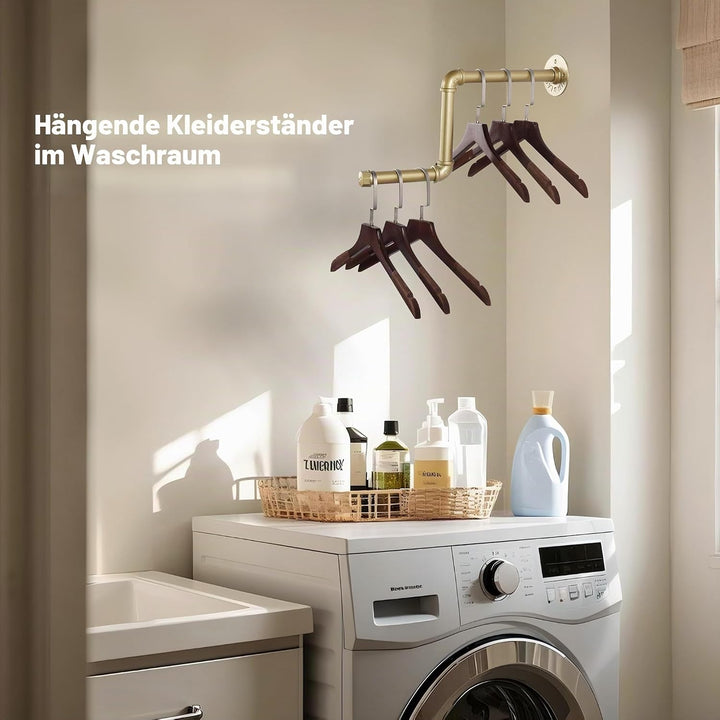 AddGrace Röhrenförmige Kleiderständer 2 x 18 Zoll abnehmbare Kleiderständer DIY Wand montiert indust