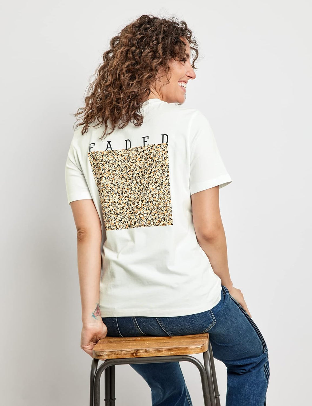 Taifun Damen T-Shirt 38 White Gemustert, 38 White Gemustert