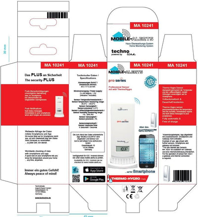 Techno Line Mobile Alerts MA 10241 Thermo-/Hygrosensor