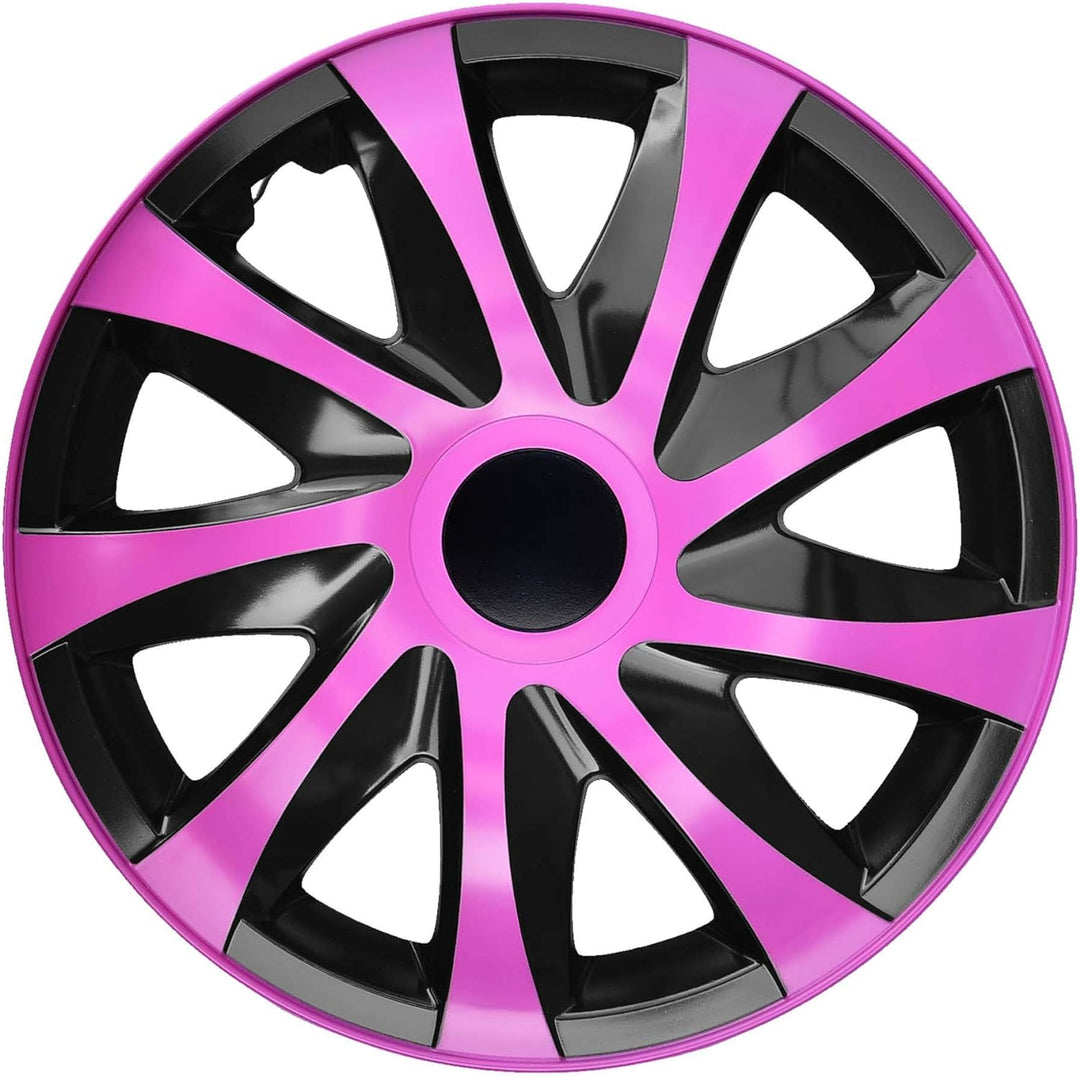 NRM KO243 Radzierblende Draco CS, Schwarz/Rosa, 15 Zoll, 4er Set