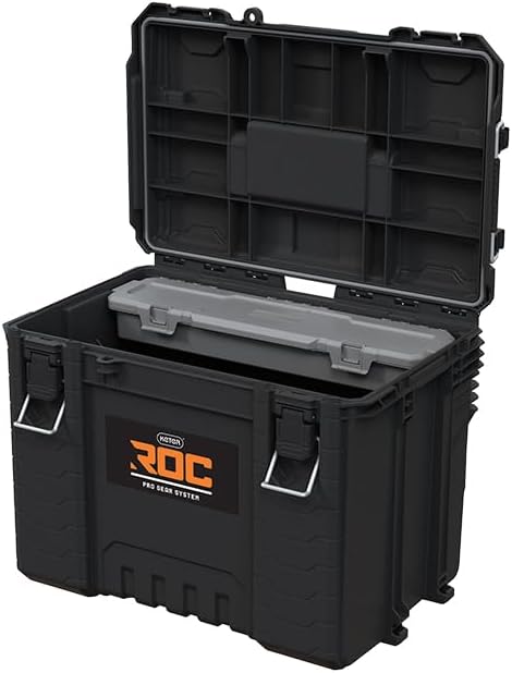 Keter ROC Pro Gear Robuster XL-Werkzeugkasten, modular, stapelbar, leicht, langlebig, IP65 wasserdic