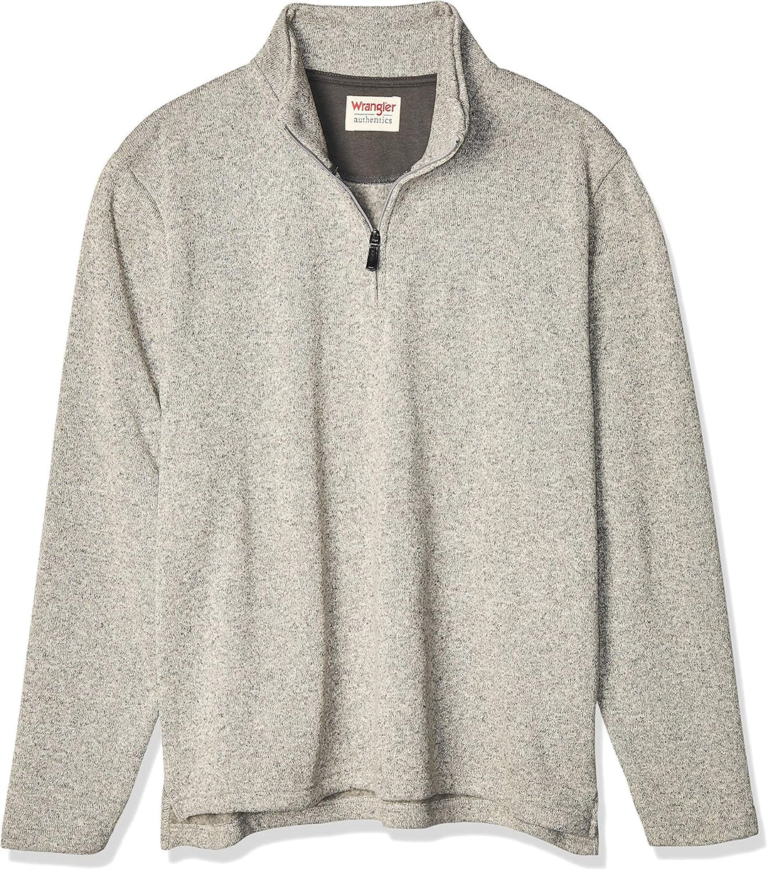 Wrangler Authentics Men’s Sweater Fleece Quarter-Zip S Hellgrau, S Hellgrau
