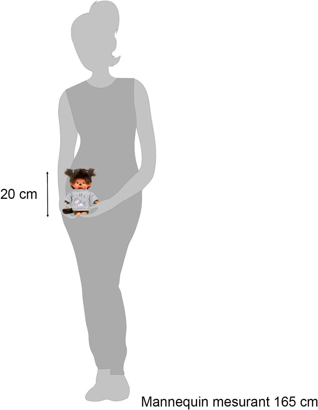 Bandai CPDO151 Monchhichi Sweatshirt Tendance, farblich sortiert, Mehrfarbig