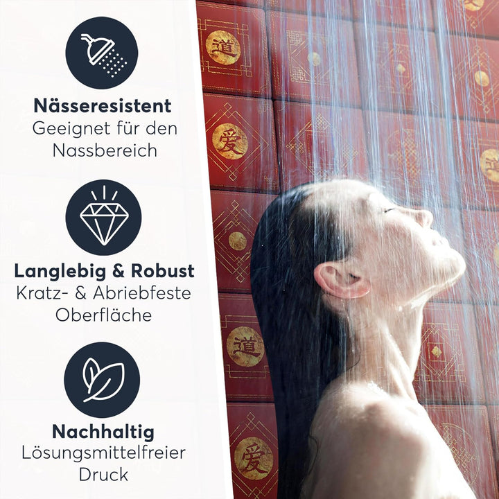 Stickerfliesen für Küche u. Bad I Deko Fliesen-Aufkleber für Fliesenspiegel I Selbstklebende Dekor K