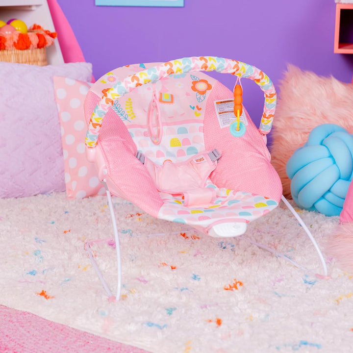 Bright Starts, Babywippe, Fancy Fantasie mit Beruhigenden Vibrationen, Maschinenwaschbarem Sitzpolst