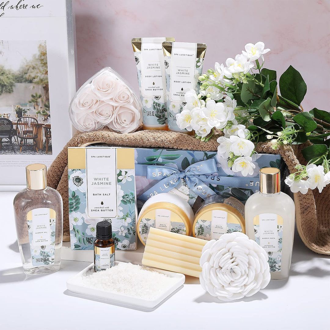 SPA LUXETIQUE Beauty Set für Frauen-12tlg Jasminduft Bade Geschenkset, Geburtstagsgeschenk, Spa Set,