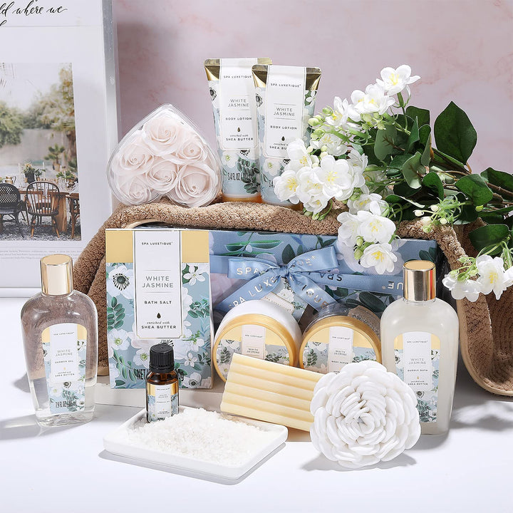 SPA LUXETIQUE Beauty Set für Frauen-12tlg Jasminduft Bade Geschenkset, Geburtstagsgeschenk, Spa Set,