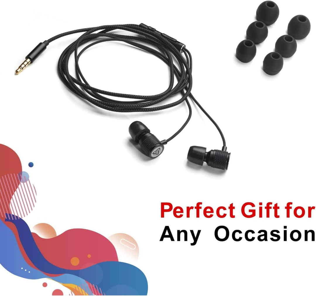 LUDOS Ultra Kopfhörer In Ear Ohrhörer mit Kabel und Mikrofon, Kristallklarer Klang, Ausgewogene Höhe