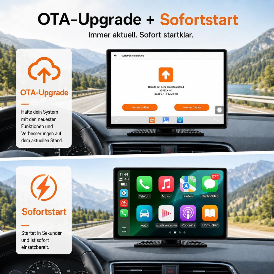 Volam Android Auto Display &amp;Wireless CarPlay Kompatibel mit Net flix/Y0uTube,2026 Aktualisierter Tra