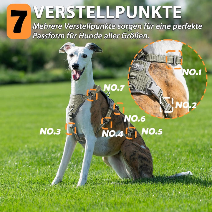 Huntboo Sicherheitsgeschirr Hund Ausbruchsicher, Panikgeschirr für Hunde, Anti Zug Hundegeschirr, Re