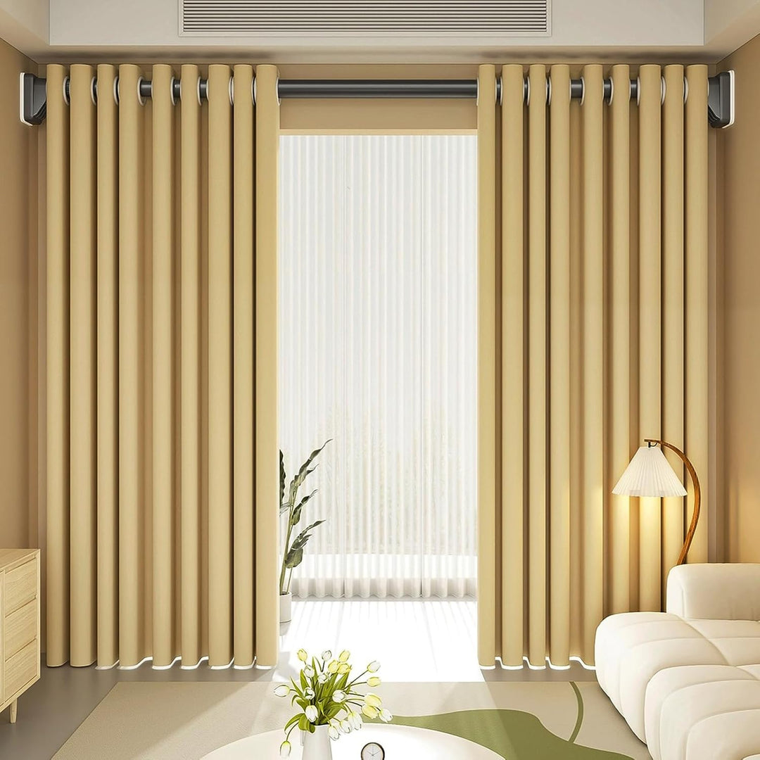 Gardinenstange ohne Bohren 70-160cm, Ø32mm Matt Schwarz Multifunktionale Vorhangstange zum Einklemme