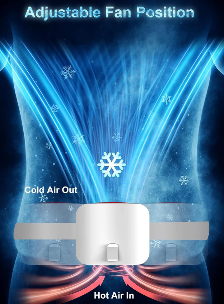 Tragbarer T Shirt Taille Ventilator mit Eiskühlung Platte, Gürtel Nackenventilator Klein Mobile Klim