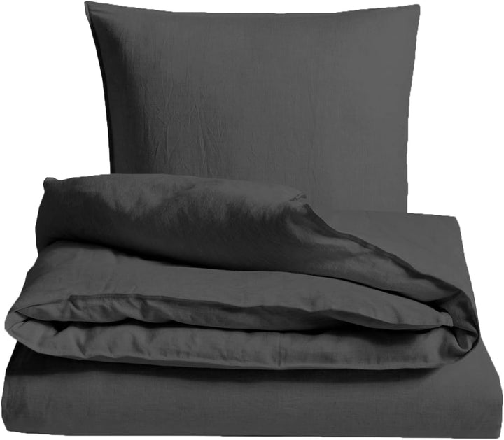 CHUFFED Leinen Bettwäsche 135×200 2teilig Bettwäsche-Sets 100% Naturleinen Bettwäsche Stonewashed-1