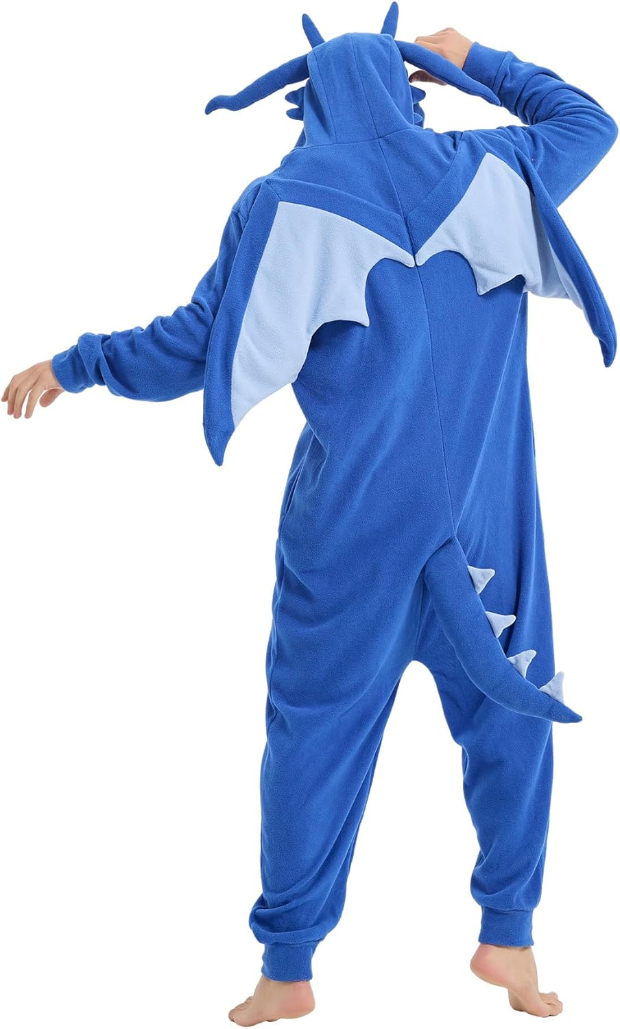 Focupaja Drache Onesie Erwachsene Tier-Cosplay Halloween Pyjamas Kostüme Teenager-Overall Einteiler
