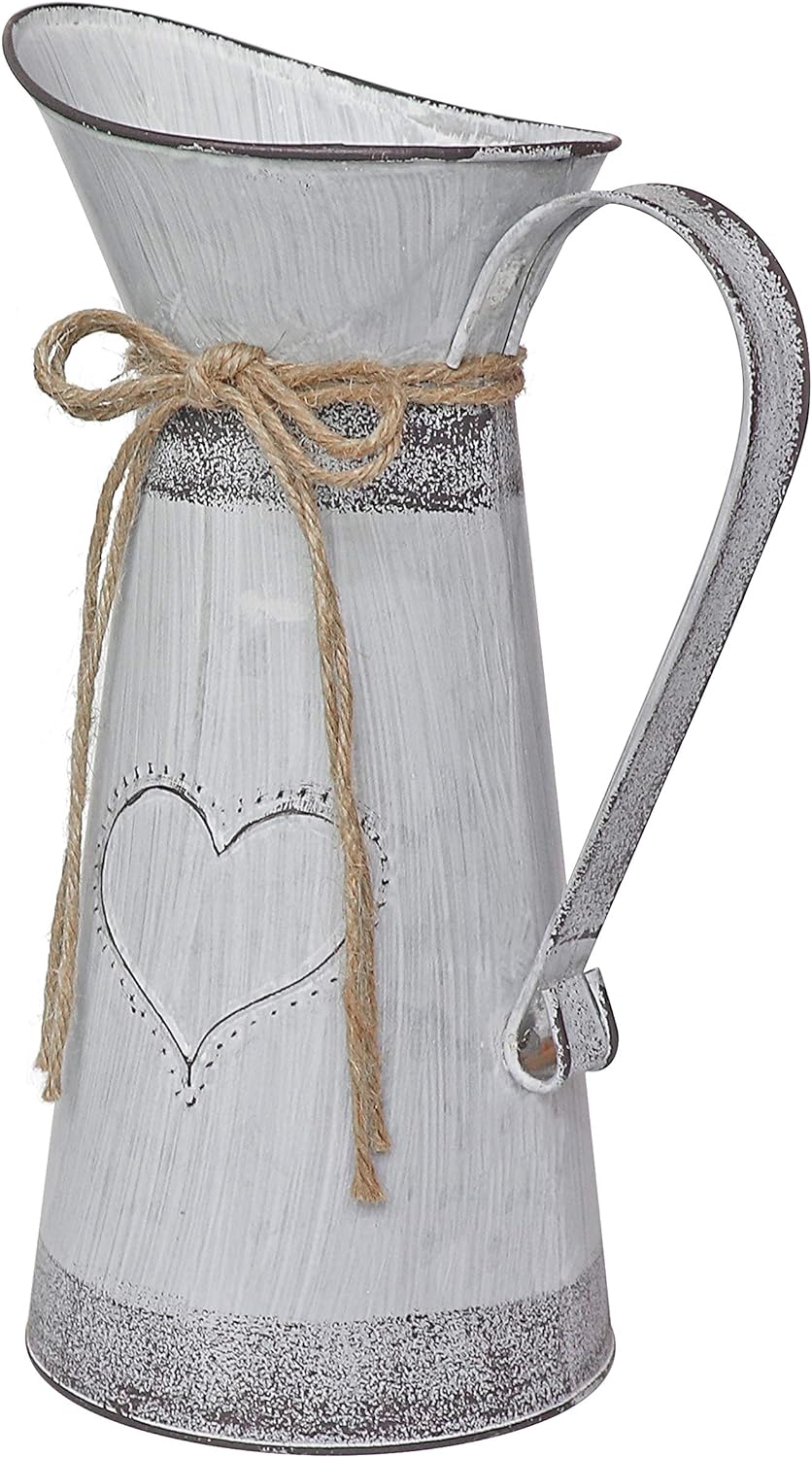 Fovasen Metall Shabby Chic Vase im französischen Stil hohe dekorative Vase mit einzigartigem Design