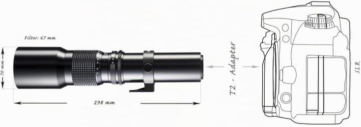 Walimex 12730 500mm 1:8,0 DSLR-Objektiv für Pentax K Bajonett schwarz (manueller Fokus, für Vollform