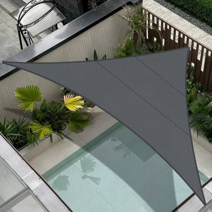 COOL AREA Sonnensegel Wasserdicht Dreieckig 5x5x7m Sonnenschutz 95% UV Schutz Windschutz,Wasserabwei