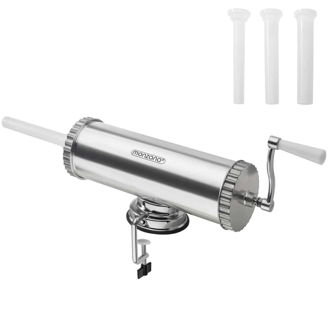 Deuba Wurstfüller Aluminium mit Tischklemme 3 Füllrohre Wurstfüllmaschine Manuell 2,5 kg Füllmenge W