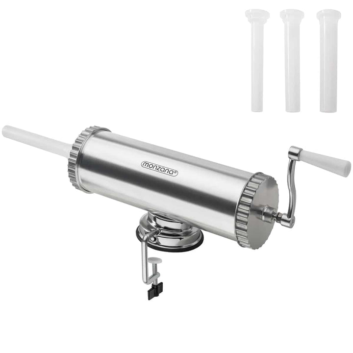 Deuba Wurstfüller Aluminium mit Tischklemme 3 Füllrohre Wurstfüllmaschine Manuell 2,5 kg Füllmenge W