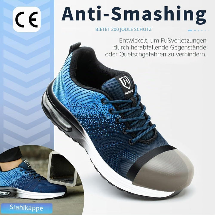Nasogetch Sicherheitsschuhe Damen Herren Stahlkappenschuhe Arbeitsschuhe Sportlich Atmungsaktiv 37 E