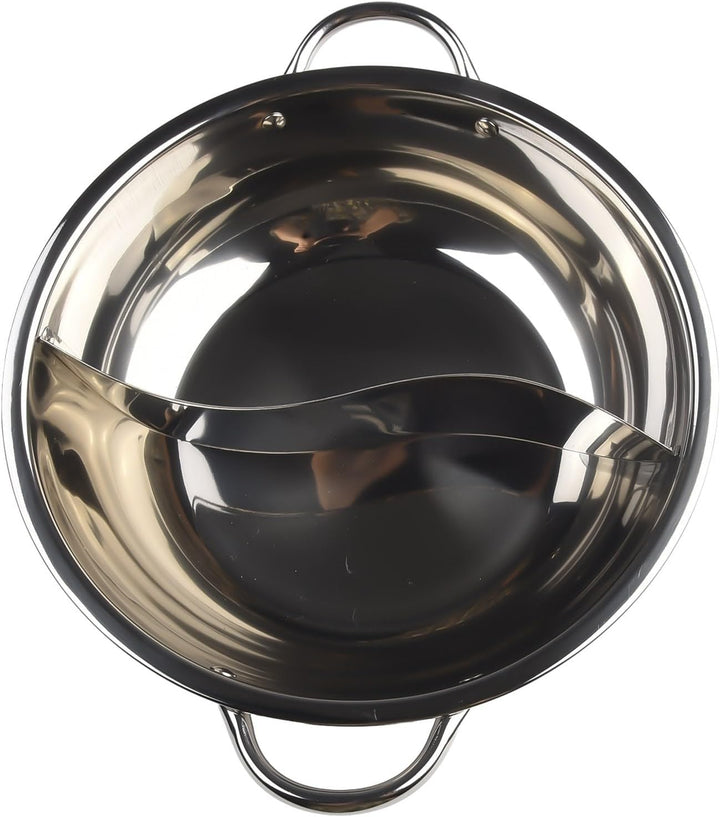 Shabu Topf, Doppelflavor 28 cm,hotpot hot Pot Topf Edelstahl,shabu shabu Topf Shabu Hot Pot mit Tren