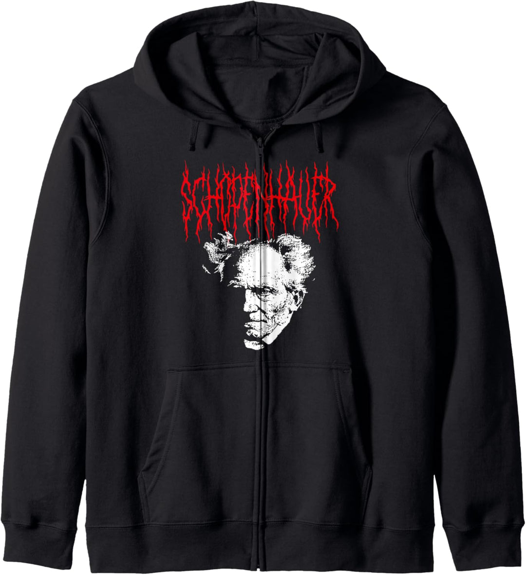 Arthur Schopenhauer Death-Metal Style Philosophie Design Kapuzenjacke