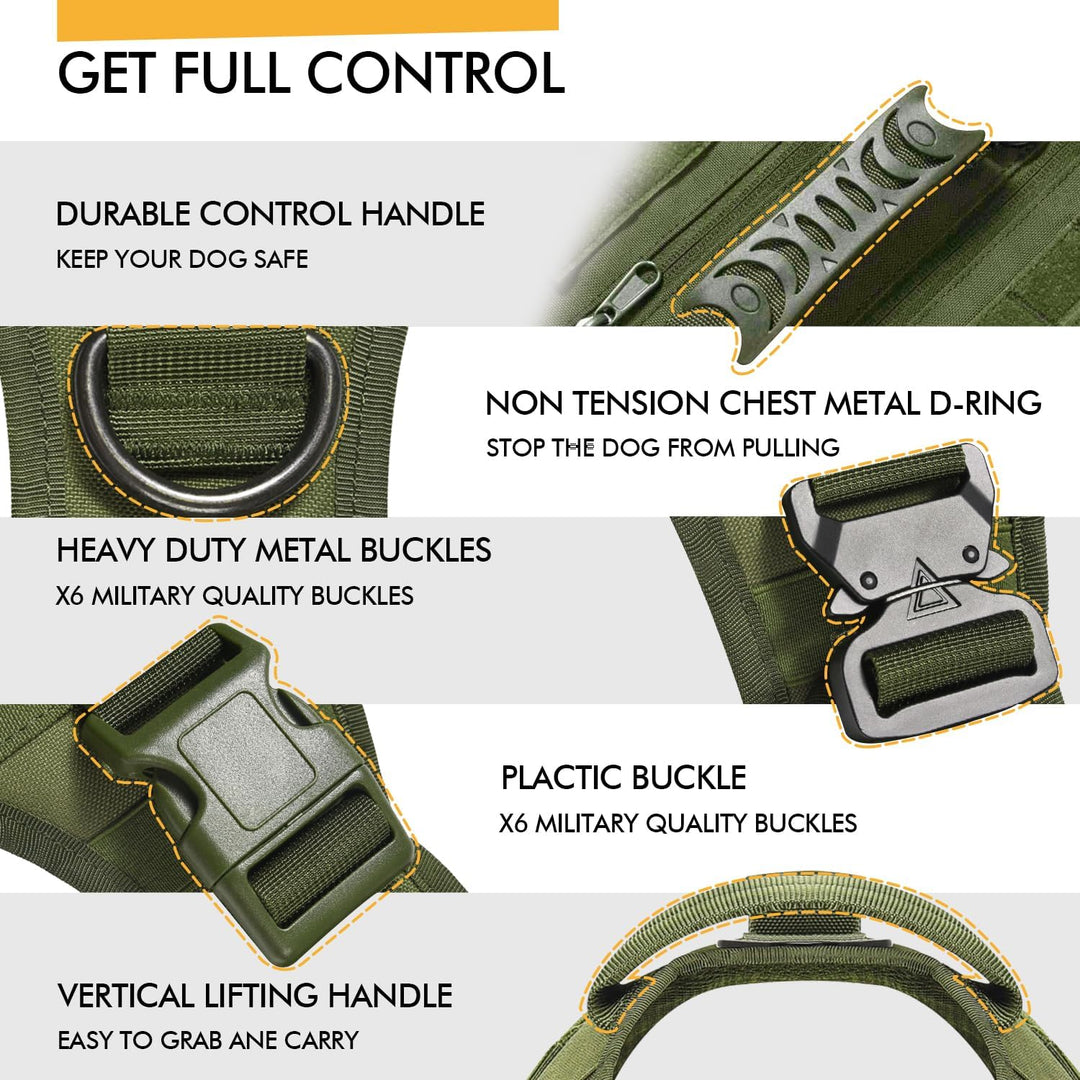 AIWAI Taktisches Hundegeschirr für mittlere und grosse Rassen, Molle-Panels Metallschnalle, Weste mi