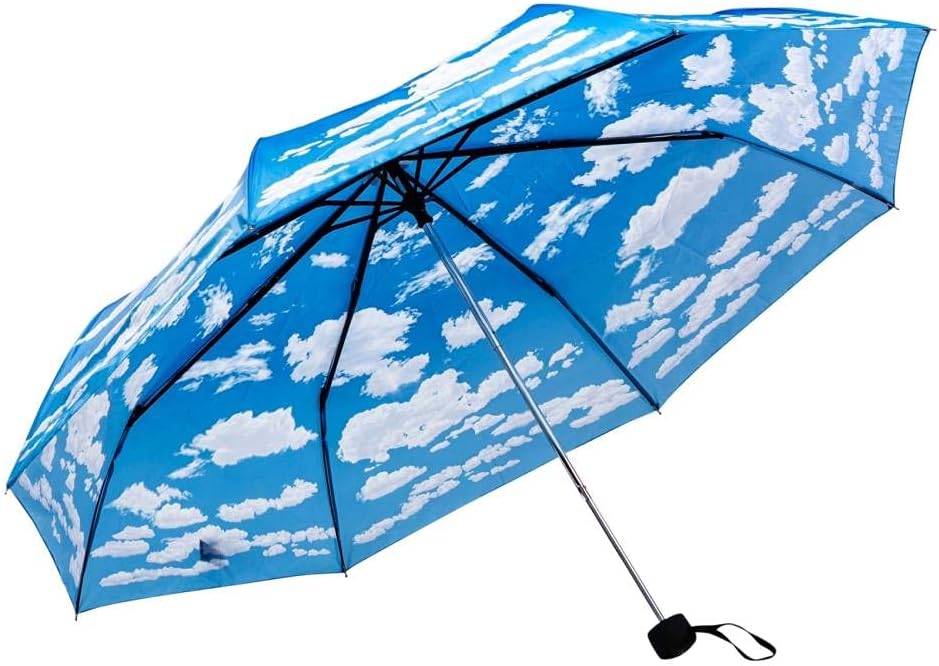 LUCKYWEATHER Regenschirm Taschenschirm Mini Damen/Herren Motiv Wolken I Taschenschirme klein und sta
