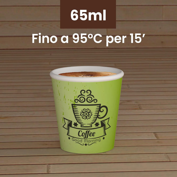 CuzcoGreenCUP 1000 Kaffeebecher aus Papier, 65 ml, umweltfreundliche &amp; biologisch abbaubare Einwegbe