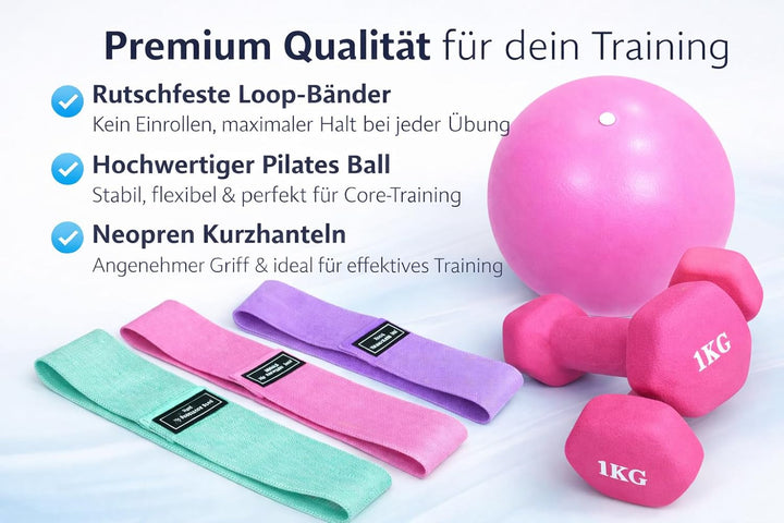 Pilates-Set für zu Hause – Pilates-Trainingsset mit Widerstandsbändern, Pilatesball & Zubehör – Home