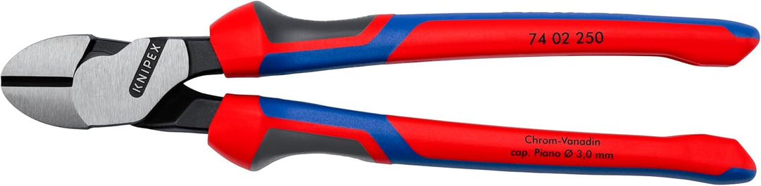Knipex Kraft-Seitenschneider schwarz atramentiert, mit Mehrkomponenten-Hüllen 250 mm 74 02 250 atram