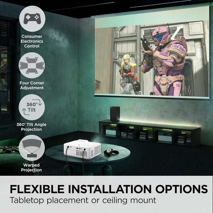 ViewSonic LX700-4K 4K Laser Projektor für Xbox Gaming und Heimkino, bis zu 300" grosses Bild, 3500 L