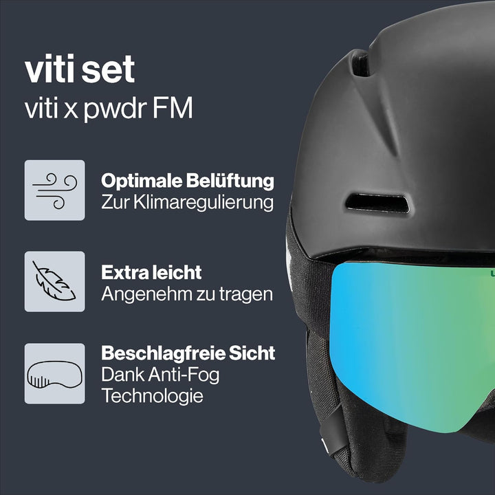 uvex Unisex Kinder S56s317 Skihelm & Skibrille black matt 51-55 Single, black matt 51-55 Single