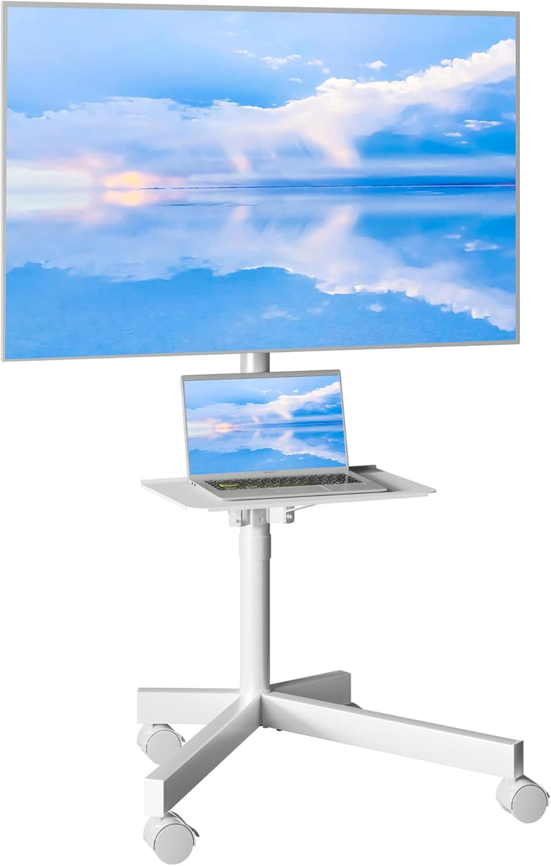 BONTEC Mobiler TV Ständer auf Rollen für 23-60 Zoll Plasma/LCD/LED Fernseher, Tragbarer TV Stand mit