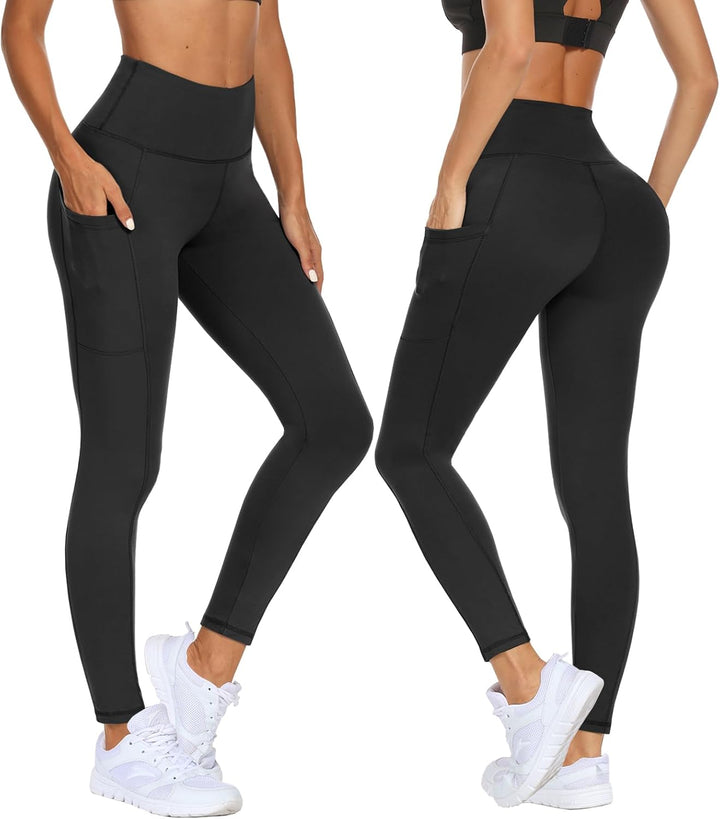 2er Pack Sport Leggings Damen High Waist Sportleggins Damen Lang Mit Taschen Gym Leggins Blickdicht