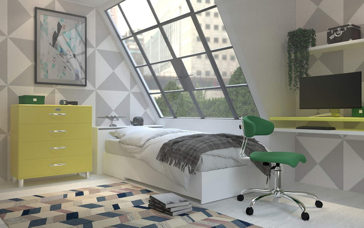 Topstar Sitness 40, Fitnesshocker, Arbeitshocker, Rollhocker mit Rückenunterstützung, 3-Dimensional