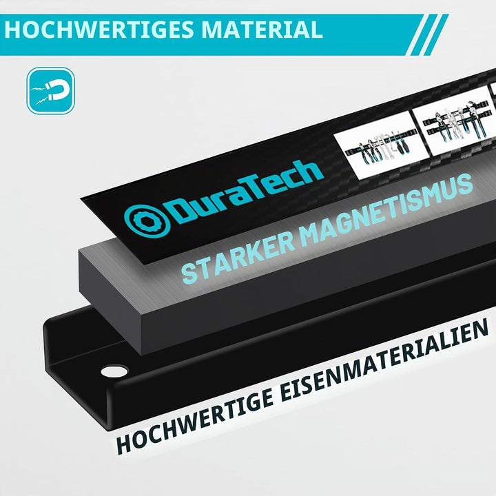 DURATECH Magnetleiste Werkzeug Set 4 Stück, Magnethalter Werkzeughalter Wand, Starke Magnete, Einfac