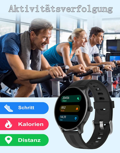 HUAKUA Smartwatch mit Telefonfunktion,Smartwatch für Damen Herren Smartwatch Damen mit Bluetooth Anr