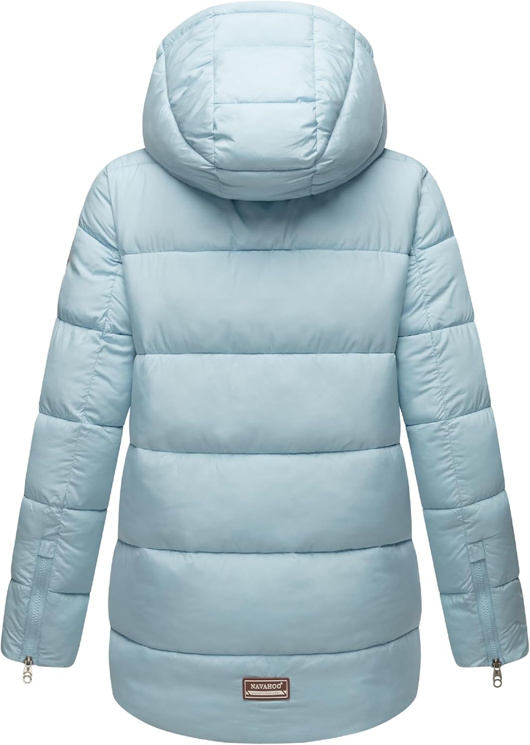 Navahoo Damen kurze Winterjacke Steppjacke warm mit abnehmbarer Kapuze aus recycelten Materialien Wa