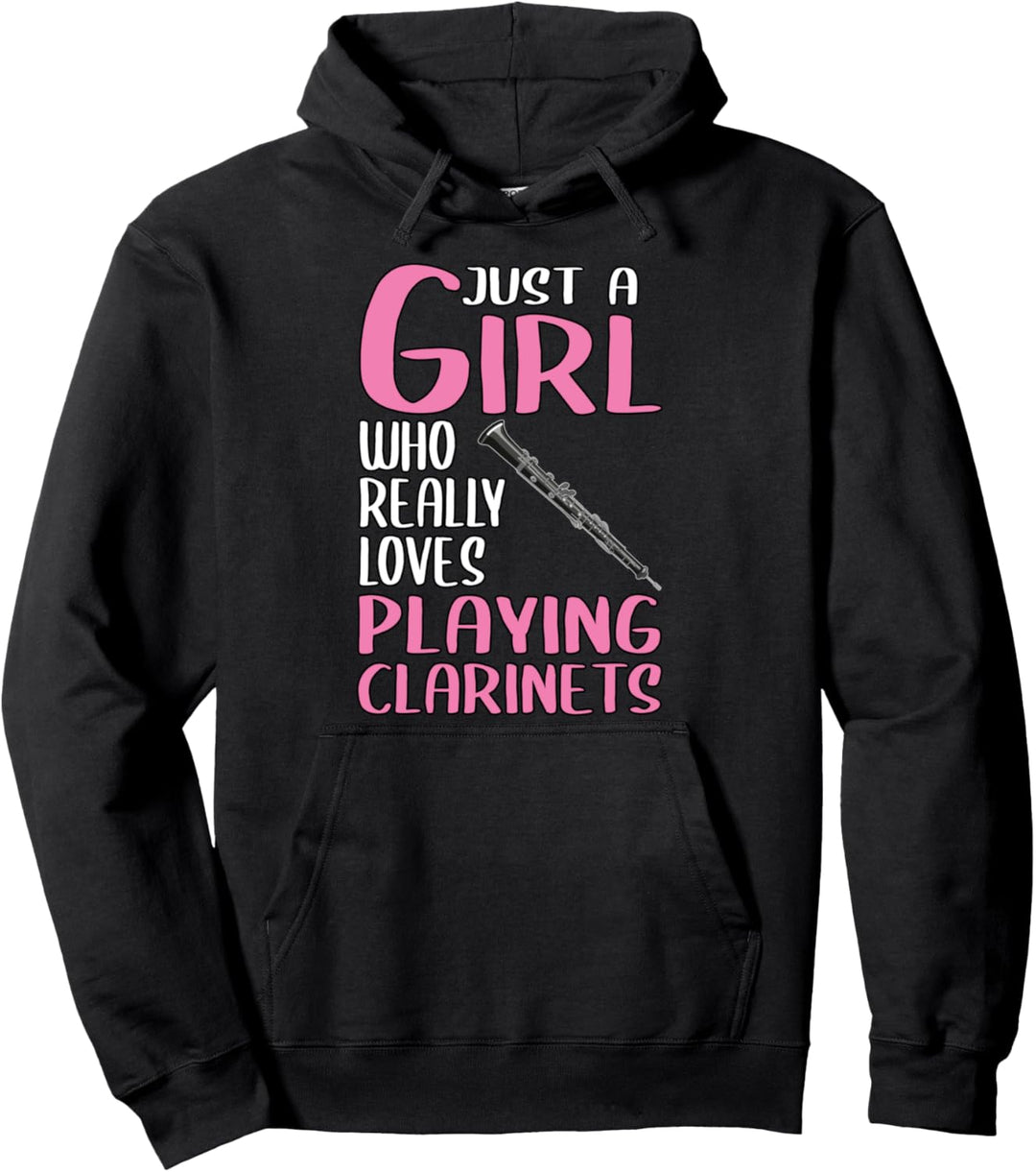 Damen Just A Girl Klarinette Geschenk Instrument Klarinette Pullover Hoodie