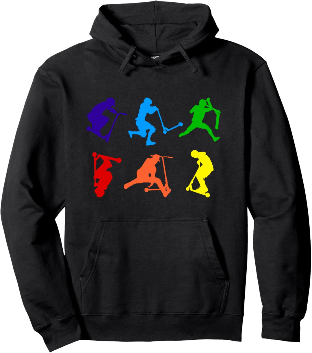 Scooter Roller Tretroller Stunt Geschenk für Kinder & Jungen Pullover Hoodie