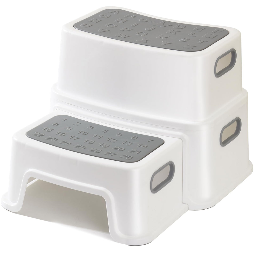Tritthocker Kinder 2 Stufen, Robuster Hocker Zweistufiger Tritthocker für Badezimmer, Waschbecken un